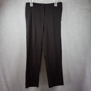 M&S Collection Womens Slim Leg Trousers Black Side Zip Stretch Pants UK 14 M